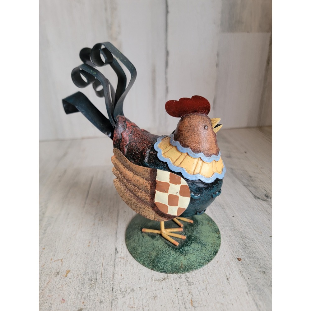 Vintage chicken AS IS hen metal unique art home decor figure farm